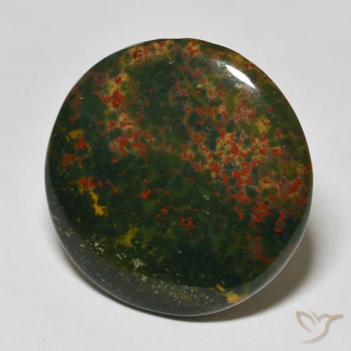 Pierre de sang Vert et rouge naturelle Coupe roude, 25.91 ct, Opaque