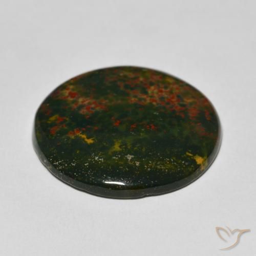 Pierre de sang Vert et rouge naturelle Coupe roude, 25.91 ct, Opaque