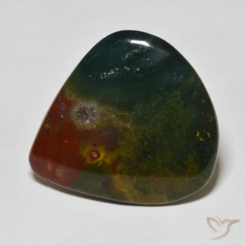 38.95ct Naturel Vert foncé Pierre de sang, En forme de poire, Opaque
