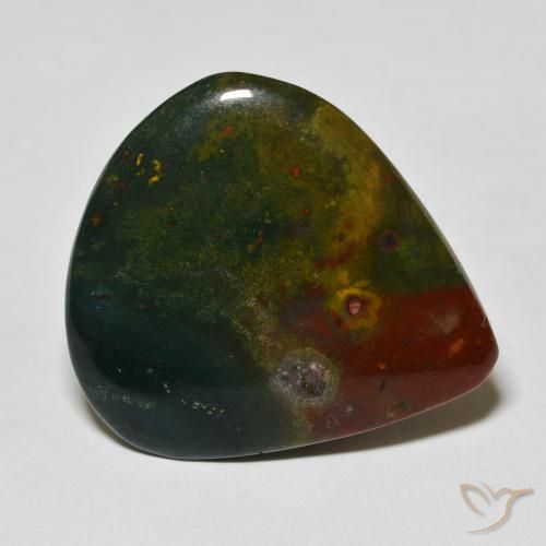 Pierre de sang Vert foncé naturelle En forme de poire, 38.95 ct, Opaque