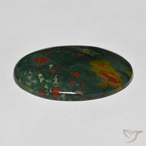 Pierre de sang Vert foncé naturelle ovale, 38.07 ct, Opaque