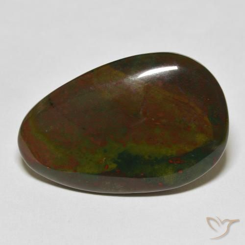 Pierre de sang Vert et rouge naturelle Fantaisie, 34.76 ct, Opaque