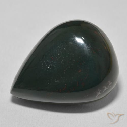 24.30ct Naturel Vert et rouge Pierre de sang, En forme de poire, Opaque