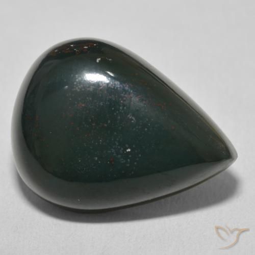Pierre de sang Vert et rouge naturelle En forme de poire, 24.30 ct, Opaque