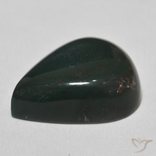 Pierre de sang Vert et rouge naturelle En forme de poire, 24.30 ct, Opaque