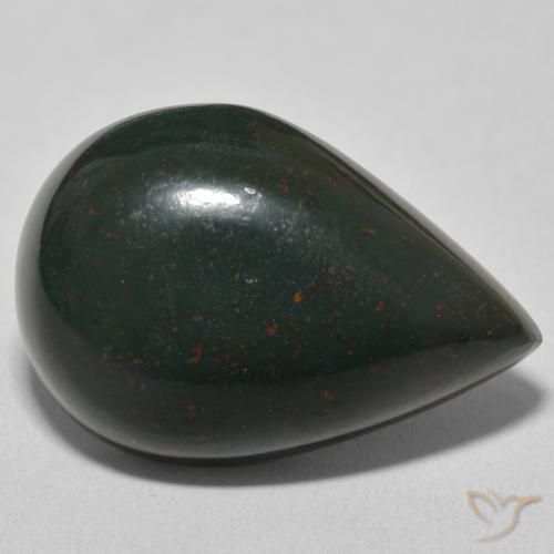 Pierre de sang Vert et rouge naturelle En forme de poire, 25.62 ct, Opaque