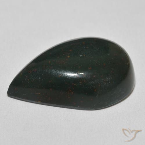 Pierre de sang Vert et rouge naturelle En forme de poire, 25.62 ct, Opaque