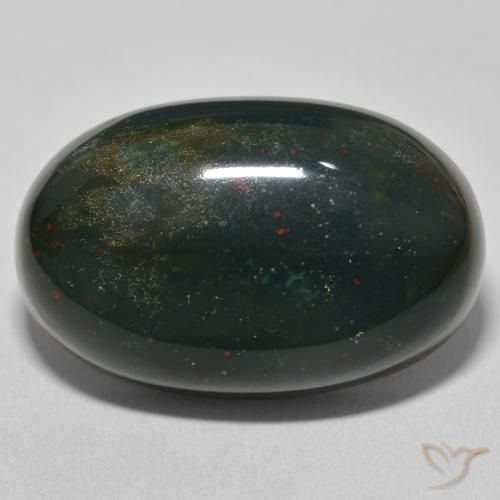 37.80ct Naturel Vert foncé Pierre de sang, ovale, Opaque