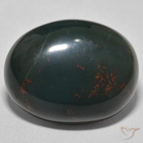 24.03ct Naturel Vert et rouge Pierre de sang, ovale, Opaque