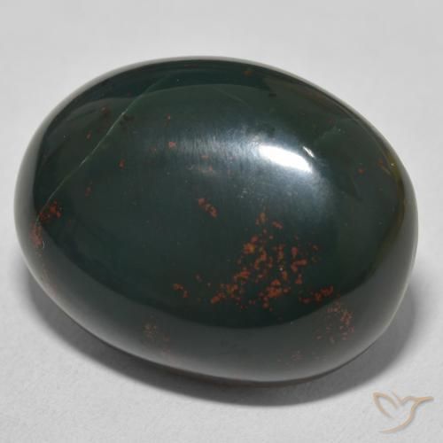Pierre de sang Vert et rouge naturelle ovale, 24.03 ct, Opaque