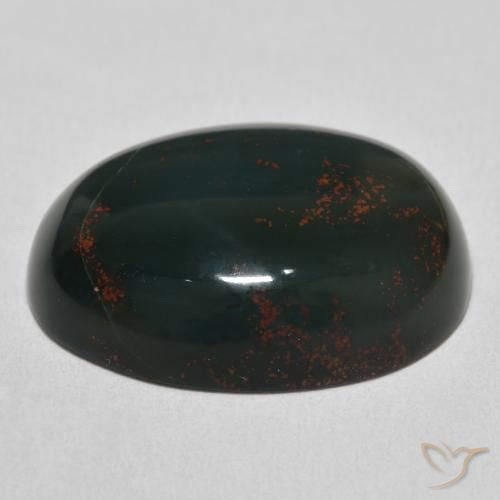 Pierre de sang Vert et rouge naturelle ovale, 24.03 ct, Opaque