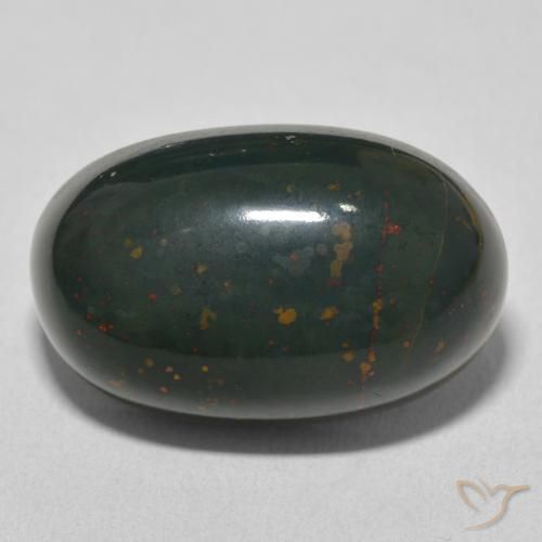 20.45ct Naturel Vert et rouge Pierre de sang, ovale, Opaque