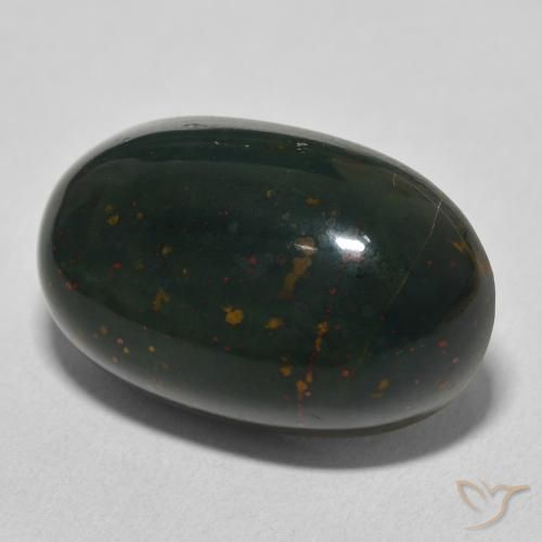 Pierre de sang Vert et rouge naturelle ovale, 20.45 ct, Opaque
