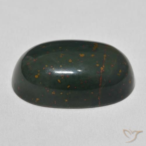 Pierre de sang Vert et rouge naturelle ovale, 20.45 ct, Opaque
