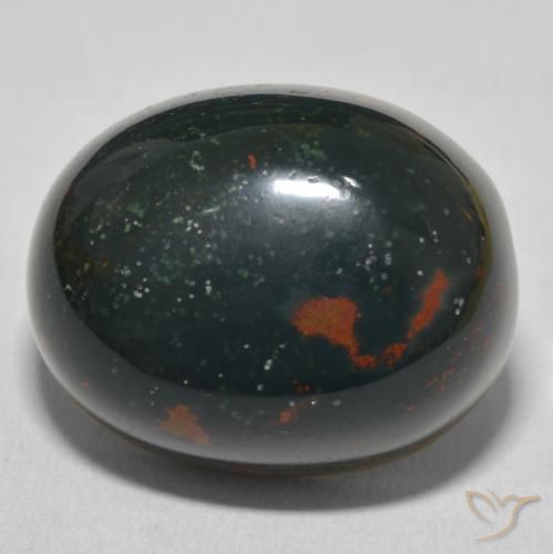 32.22ct Naturel Vert foncé Pierre de sang, ovale, Opaque
