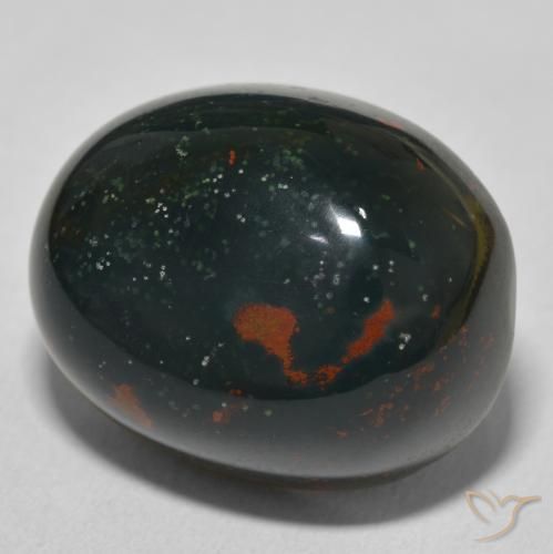 Pierre de sang Vert foncé naturelle ovale, 32.22 ct, Opaque