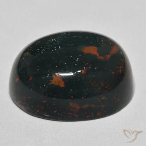 Pierre de sang Vert foncé naturelle ovale, 32.22 ct, Opaque