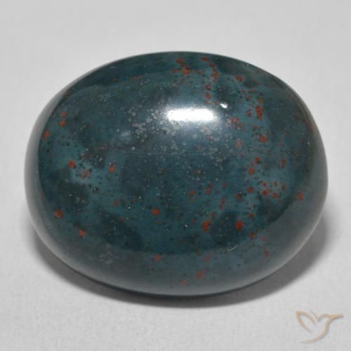 16.08ct Naturel Forêt verte Pierre de sang, ovale, Opaque