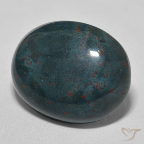 Pierre de sang Forêt verte naturelle ovale, 16.08 ct, Opaque