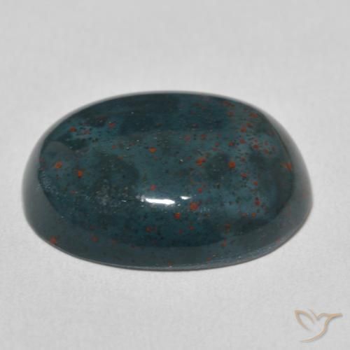 Pierre de sang Forêt verte naturelle ovale, 16.08 ct, Opaque