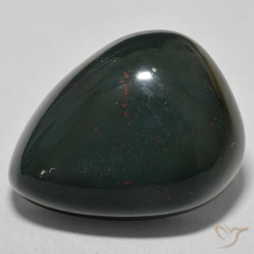 29.36ct Naturel Vert foncé Pierre de sang, En forme de poire, Opaque
