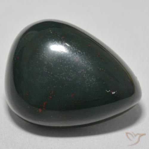 Pierre de sang Vert foncé naturelle En forme de poire, 29.36 ct, Opaque