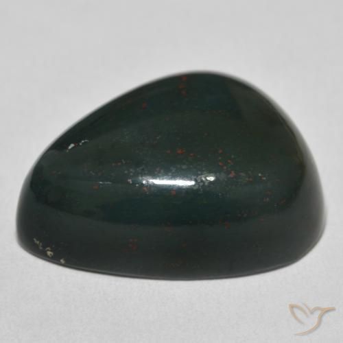 Pierre de sang Vert foncé naturelle En forme de poire, 29.36 ct, Opaque