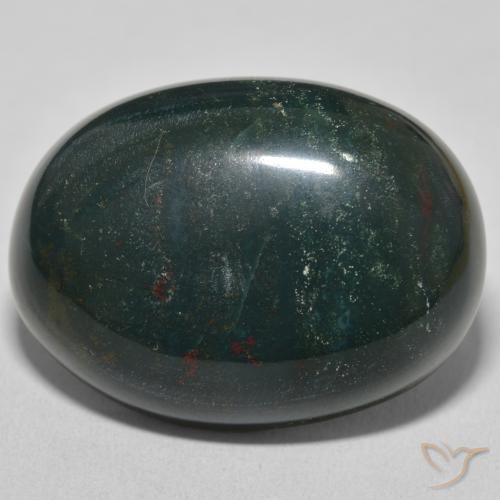 44.03ct Naturel Forêt verte Pierre de sang, ovale, Opaque