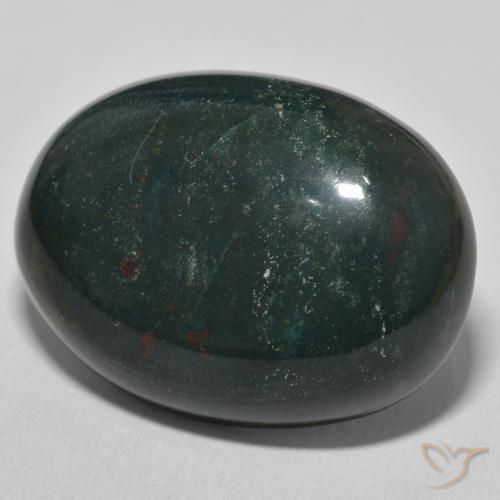 Pierre de sang Forêt verte naturelle ovale, 44.03 ct, Opaque
