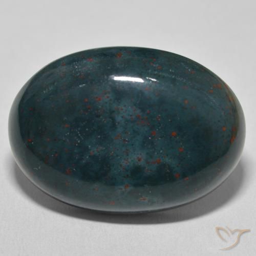 32.86ct Naturel Vert foncé Pierre de sang, ovale, Opaque