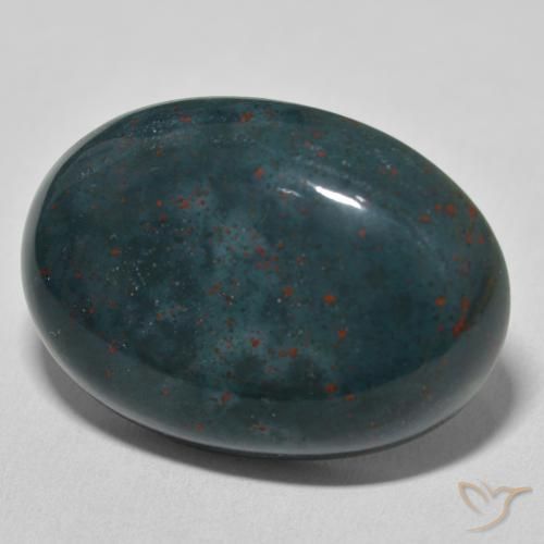 Pierre de sang Vert foncé naturelle ovale, 32.86 ct, Opaque
