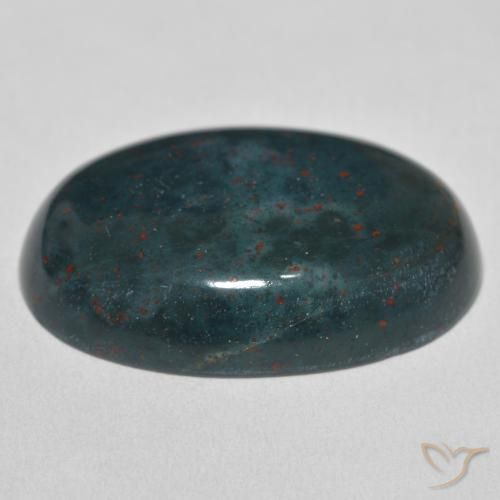 Pierre de sang Vert foncé naturelle ovale, 32.86 ct, Opaque