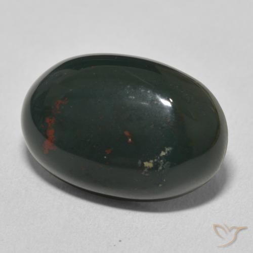Pierre de sang Vert foncé moyen naturelle ovale, 11.01 ct, Opaque