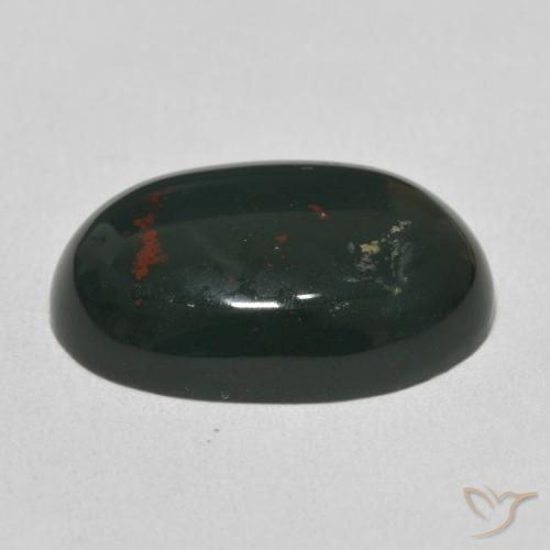 Pierre de sang Vert foncé moyen naturelle ovale, 11.01 ct, Opaque
