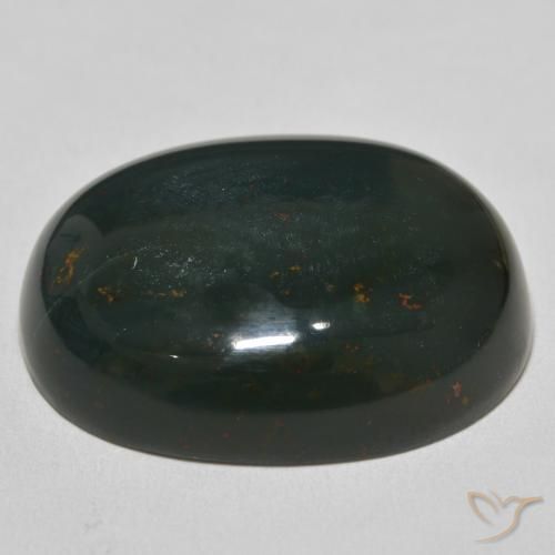 Pierre de sang Vert foncé moyen naturelle ovale, 53.44 ct, Opaque