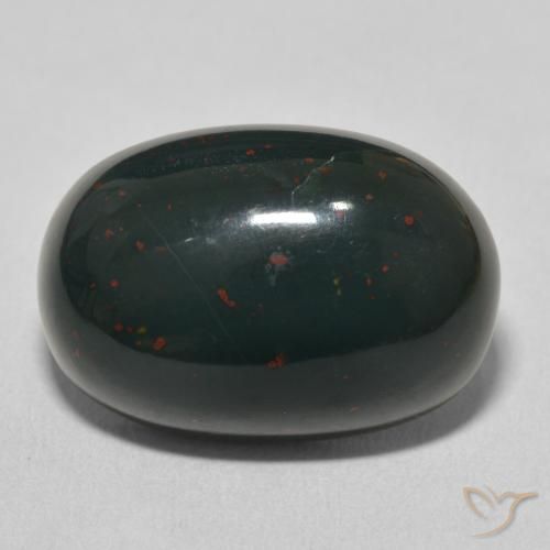 17.05ct Naturel Vert foncé moyen Pierre de sang, ovale, Opaque