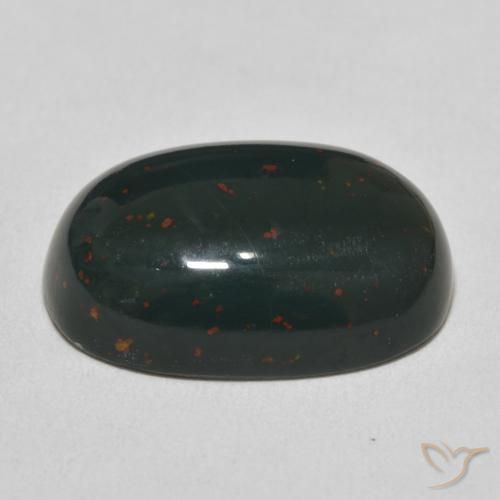Pierre de sang Vert foncé moyen naturelle ovale, 17.05 ct, Opaque