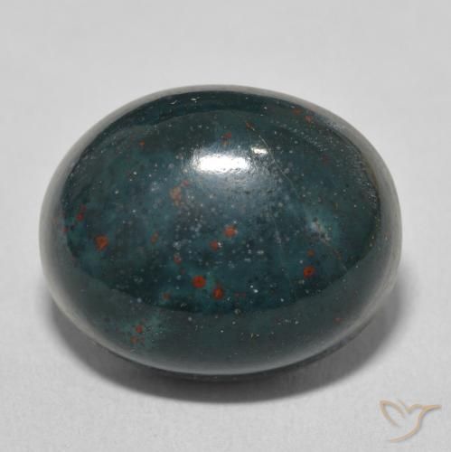 15.13ct Naturel Vert bleuâtre Pierre de sang, ovale, Opaque
