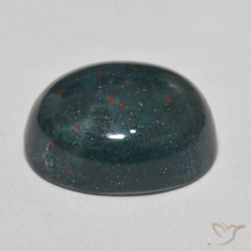 Pierre de sang Vert bleuâtre naturelle ovale, 15.13 ct, Opaque