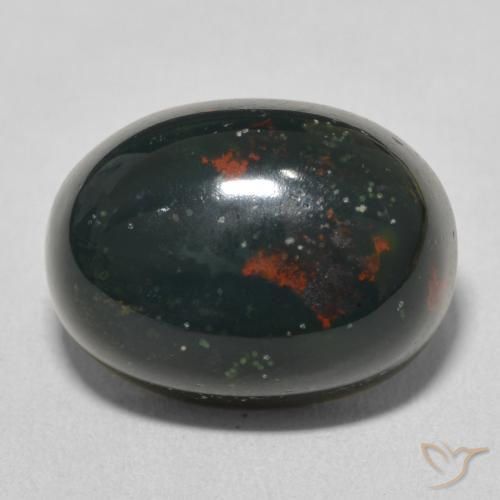 12.48ct Naturel Vert multicolore Pierre de sang, ovale, Opaque
