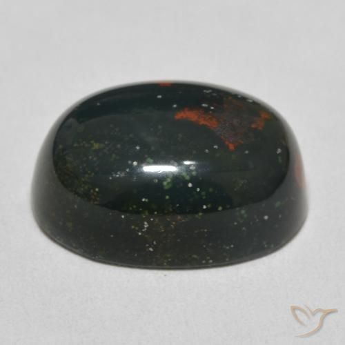 Pierre de sang Vert multicolore naturelle ovale, 12.48 ct, Opaque