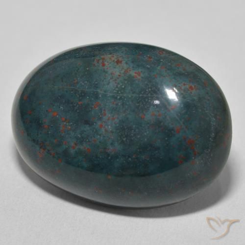 Pierre de sang Vert multicolore naturelle ovale, 30.84 ct, Opaque