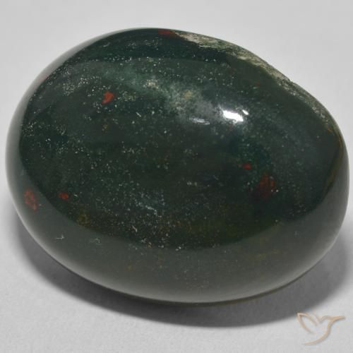 Pierre de sang Vert foncé naturelle ovale, 33.61 ct, Opaque