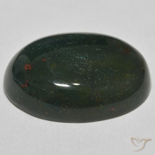 Pierre de sang Vert foncé naturelle ovale, 33.61 ct, Opaque