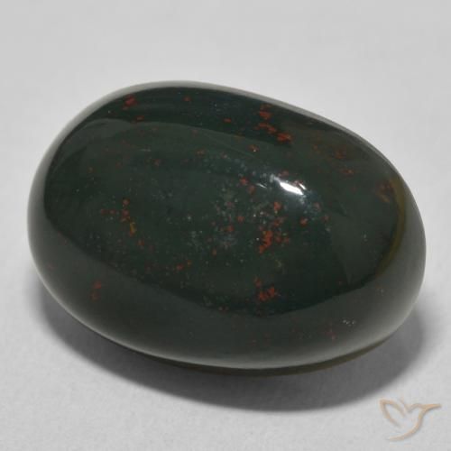 Pierre de sang Vert foncé naturelle ovale, 21.39 ct, Opaque