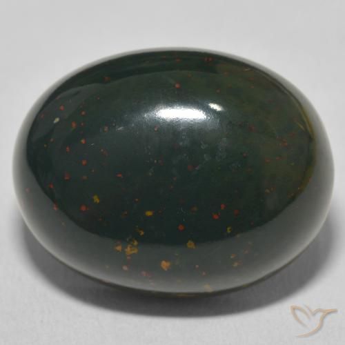 28.01ct Naturel Vert foncé Pierre de sang, ovale, Opaque