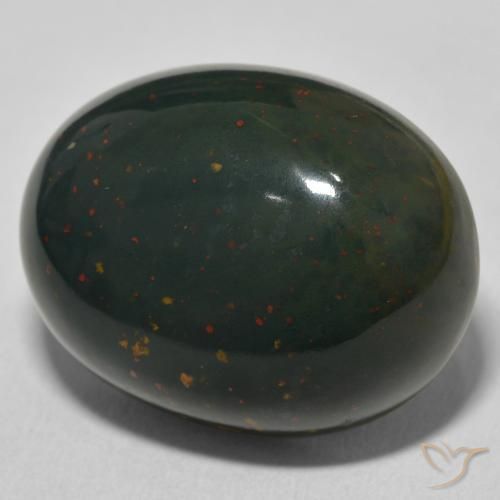 Pierre de sang Vert foncé naturelle ovale, 28.01 ct, Opaque