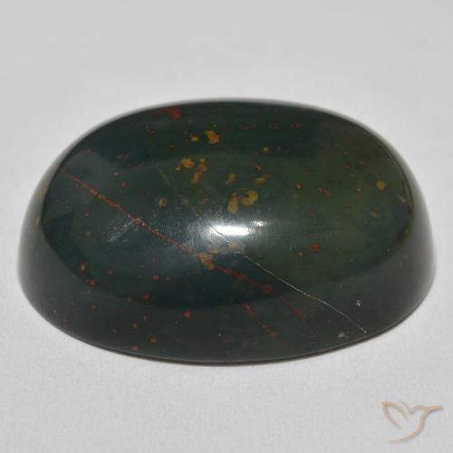 Pierre de sang Vert foncé naturelle ovale, 48.69 ct, Opaque