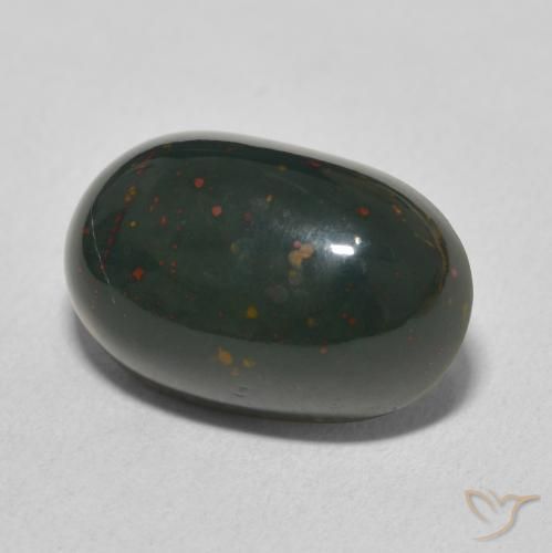 Pierre de sang Vert foncé naturelle ovale, 9.92 ct, Opaque