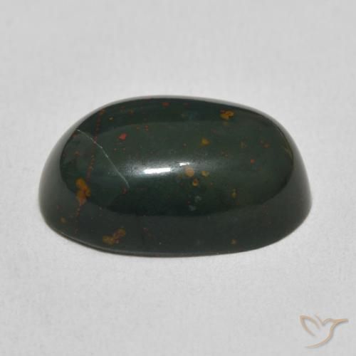 Pierre de sang Vert foncé naturelle ovale, 9.92 ct, Opaque